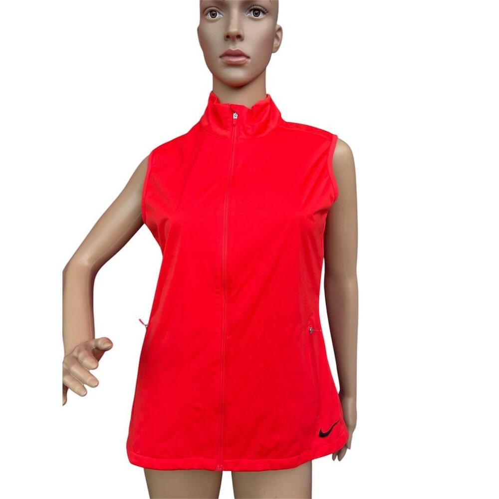 Nike Women's Windbreaker Vest Red Size S Golf Full Zip‎